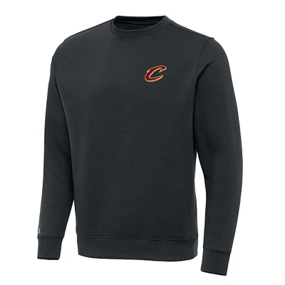 Men's Antigua Charcoal Cleveland Cavaliers Victory Crewneck Pullover Sweatshirt