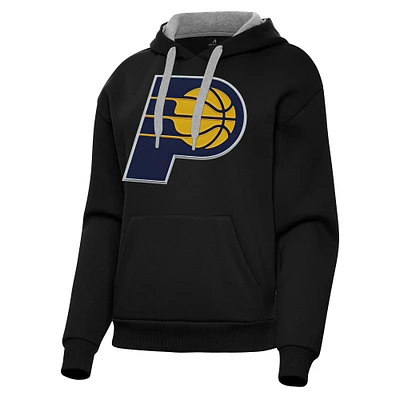 Women's Antigua Black Indiana Pacers Victory Pullover Hoodie