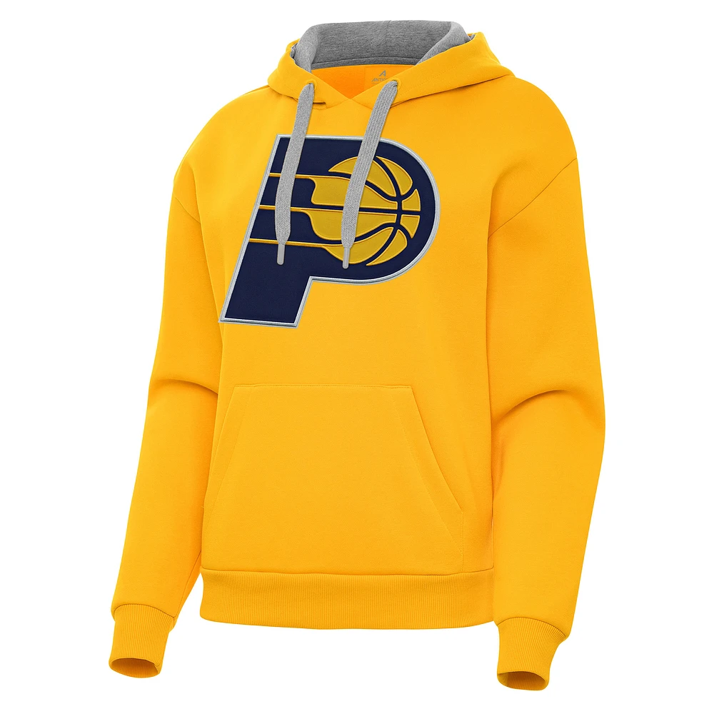 Women's Antigua Gold Indiana Pacers Victory Pullover Hoodie