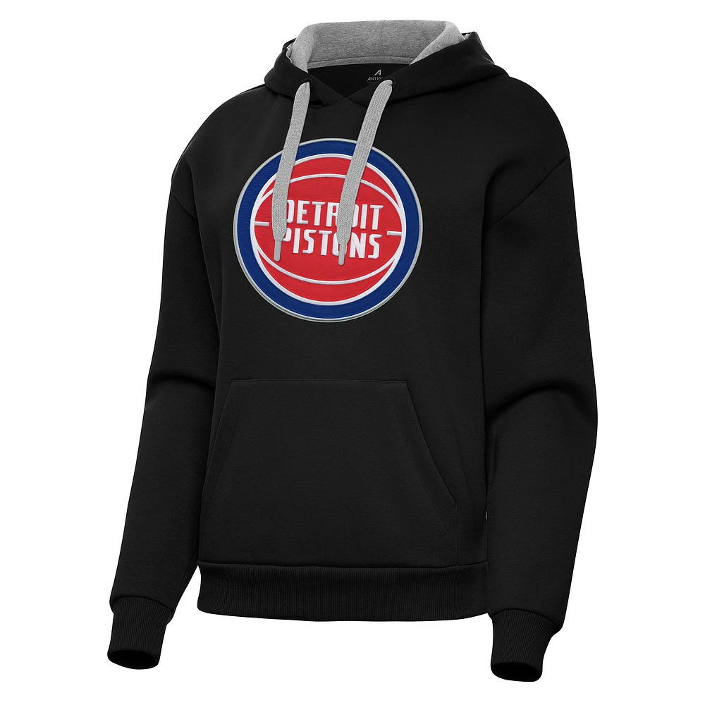 Women's Antigua Detroit Pistons Victory Pullover Hoodie