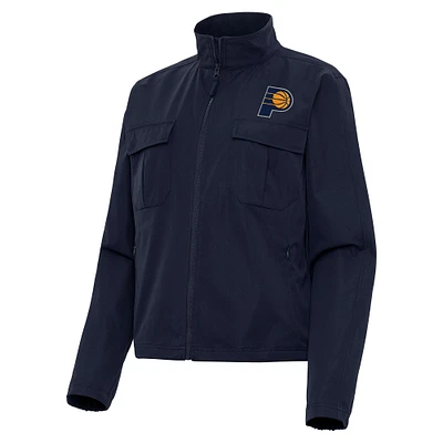 Women's Antigua Navy Indiana Pacers Even Par Full-Zip Jacket