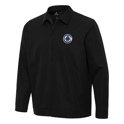Men's Antigua Black LA Clippers Pivot Full-Zip Jacket