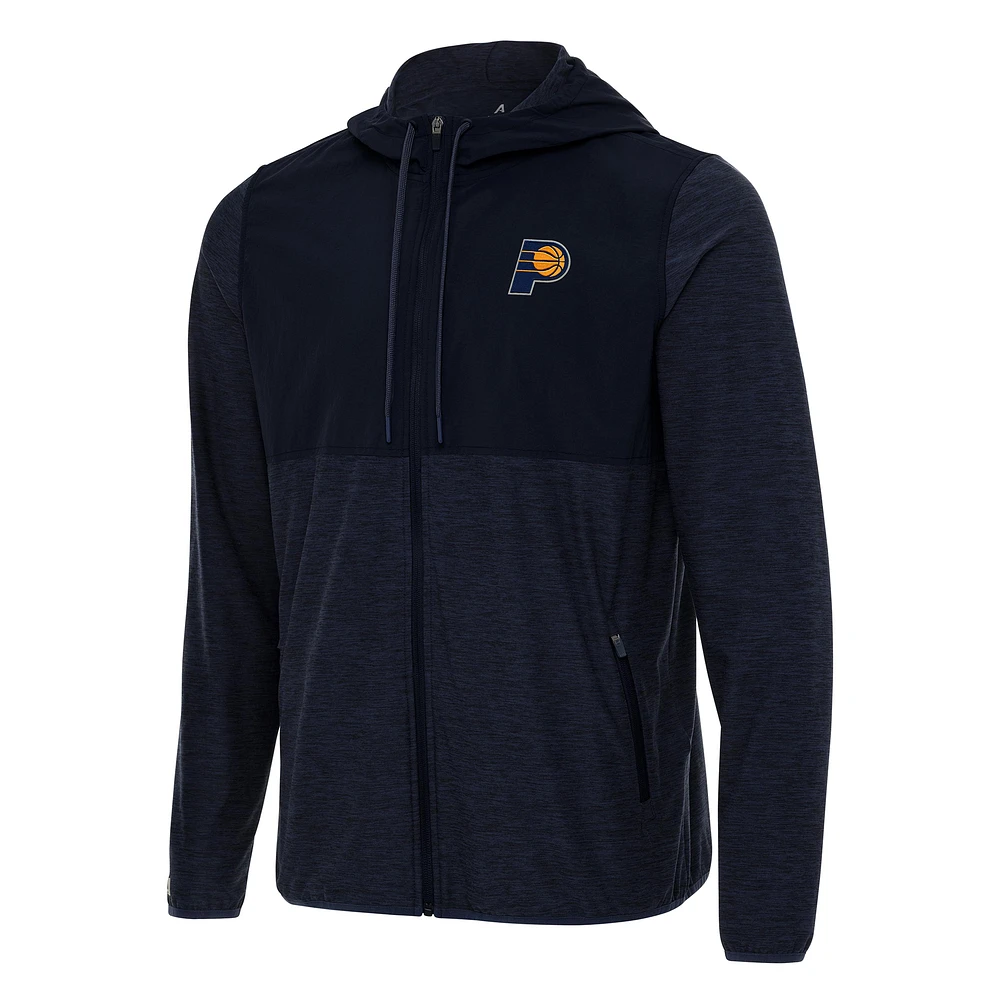 Men's Antigua Navy Indiana Pacers Sway Full-Zip Hoodie Jacket