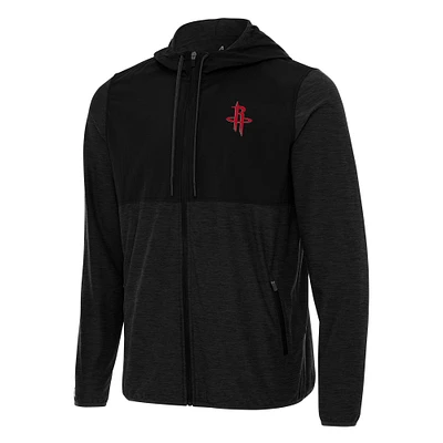 Men's Antigua Black Houston Rockets Sway Full-Zip Hoodie Jacket