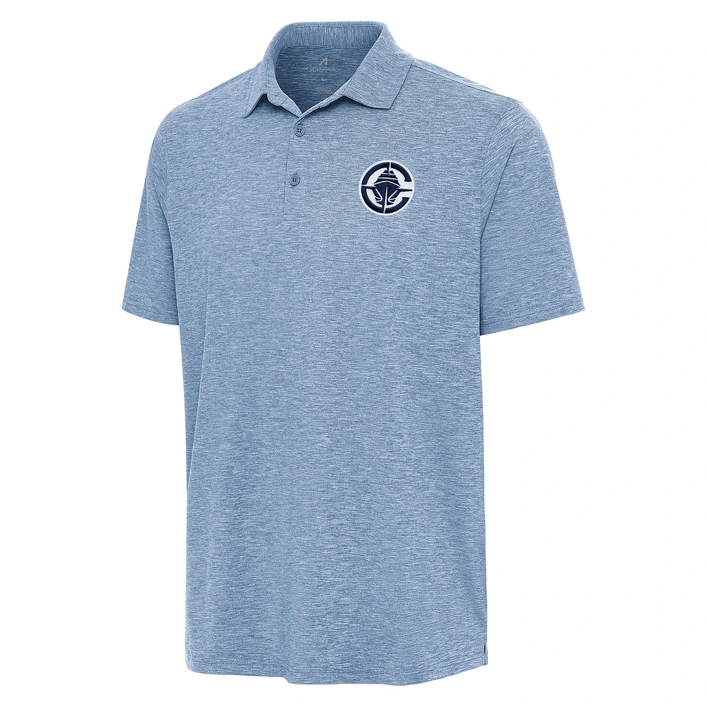 Men's Antigua Heather Aqua LA Clippers Par 3 Polo