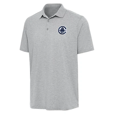 Men's Antigua Heather Gray LA Clippers Par 3 Polo