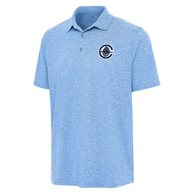 Men's Antigua Heather Powder Blue LA Clippers Par 3 Polo