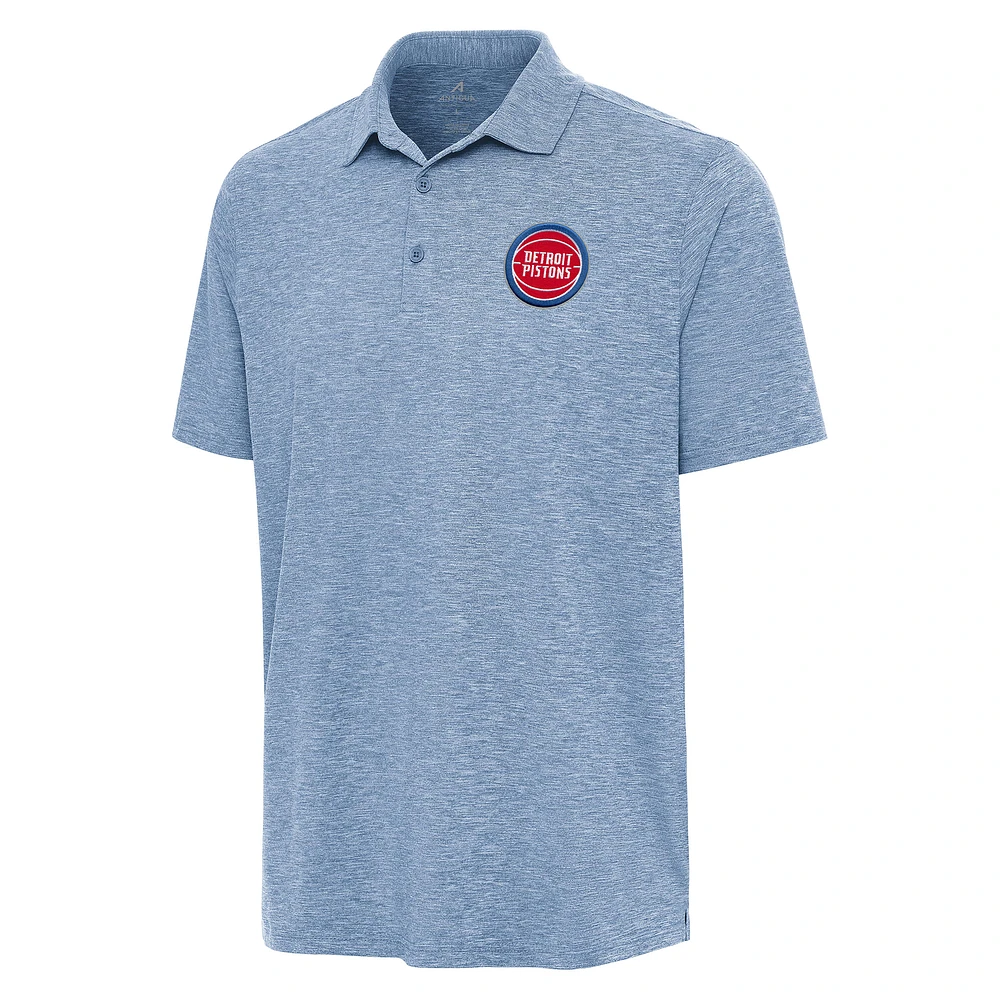 Men's Antigua Heather Aqua Detroit Pistons Par 3 Polo