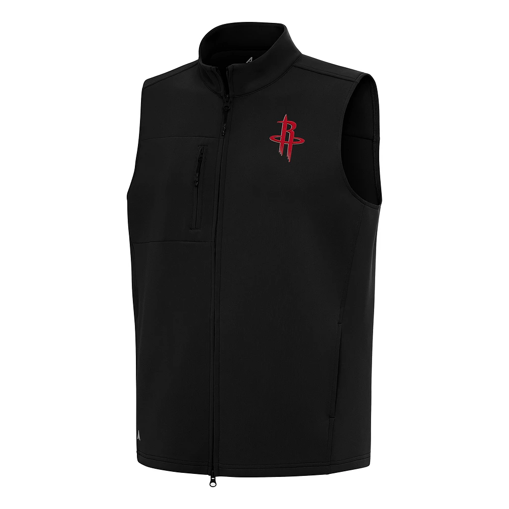 Men's Antigua Black Houston Rockets Demand Full-Zip Vest