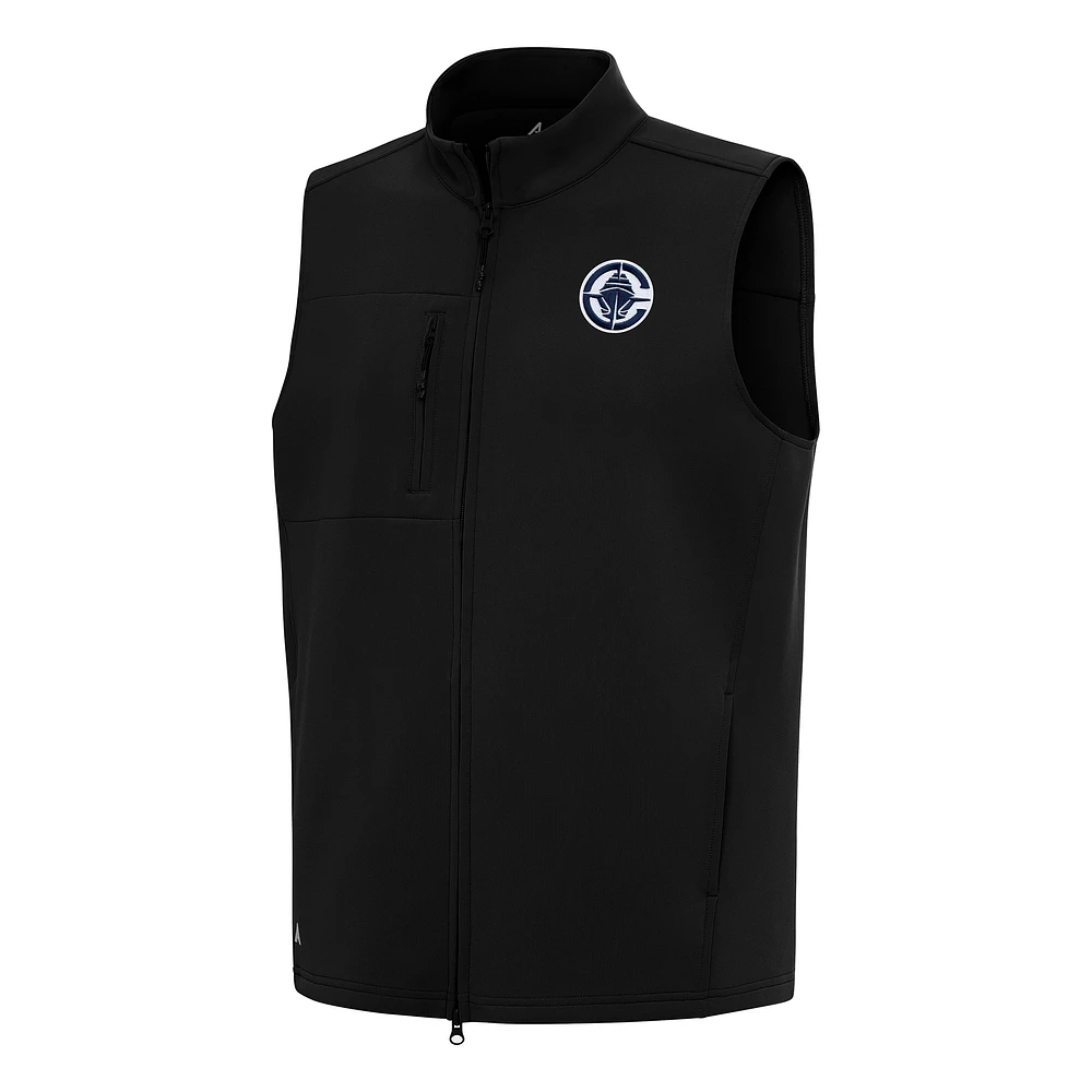 Men's Antigua Black LA Clippers Demand Full-Zip Vest