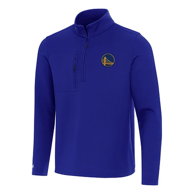 Men's Antigua Royal Golden State Warriors Insider Quarter-Zip Top