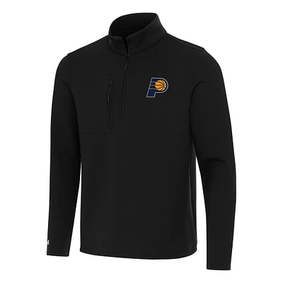 Men's Antigua Black Indiana Pacers Insider Quarter-Zip Top