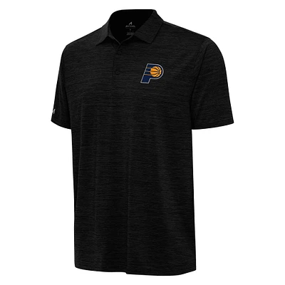 Men's Antigua Heather Black Indiana Pacers Layout Polo