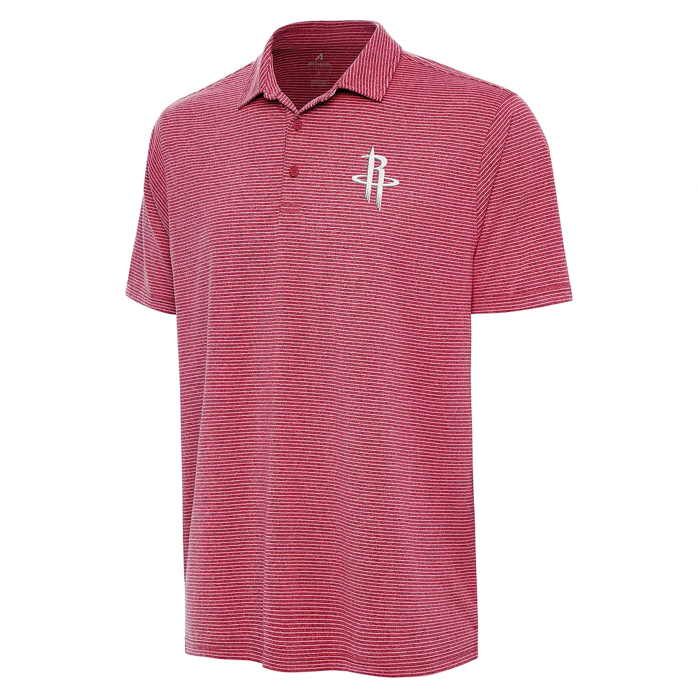 Men's Antigua Heather Red Houston Rockets Scheme Polo