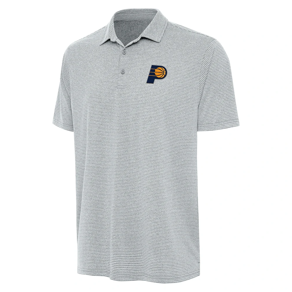 Men's Antigua Heather Gray Indiana Pacers Scheme Polo