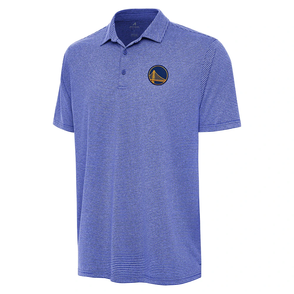Men's Antigua Heather Royal Golden State Warriors Scheme Polo