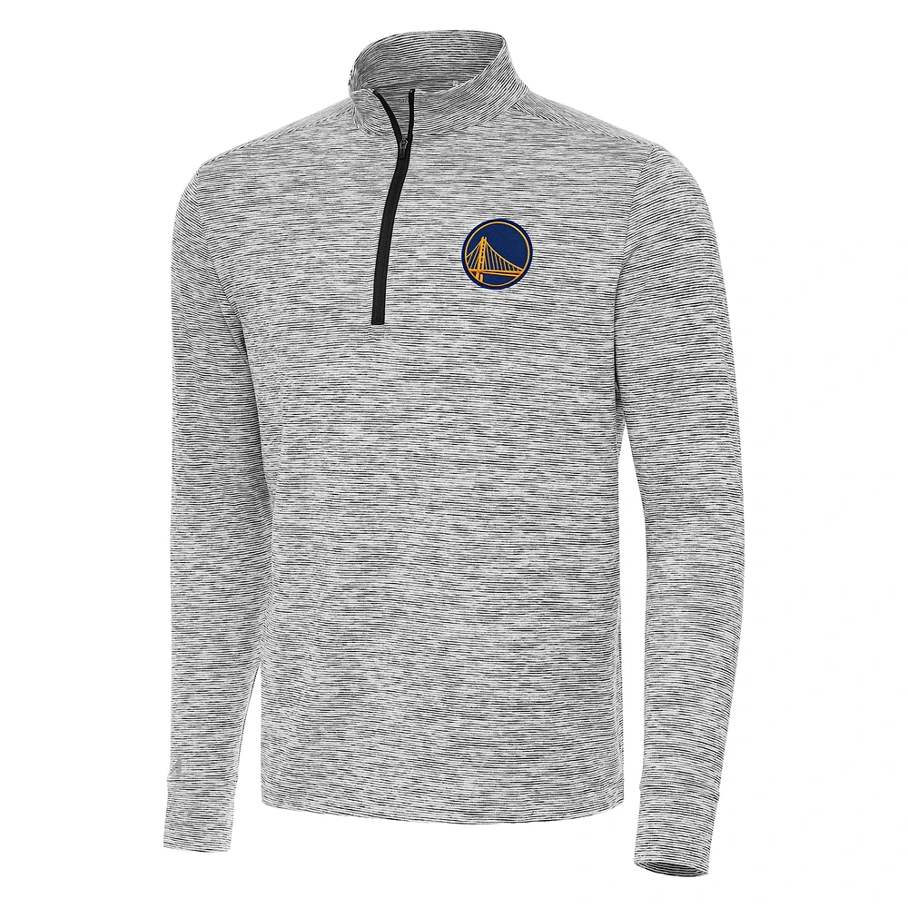 Men's Antigua Black Golden State Warriors Cause Quarter-Zip Top