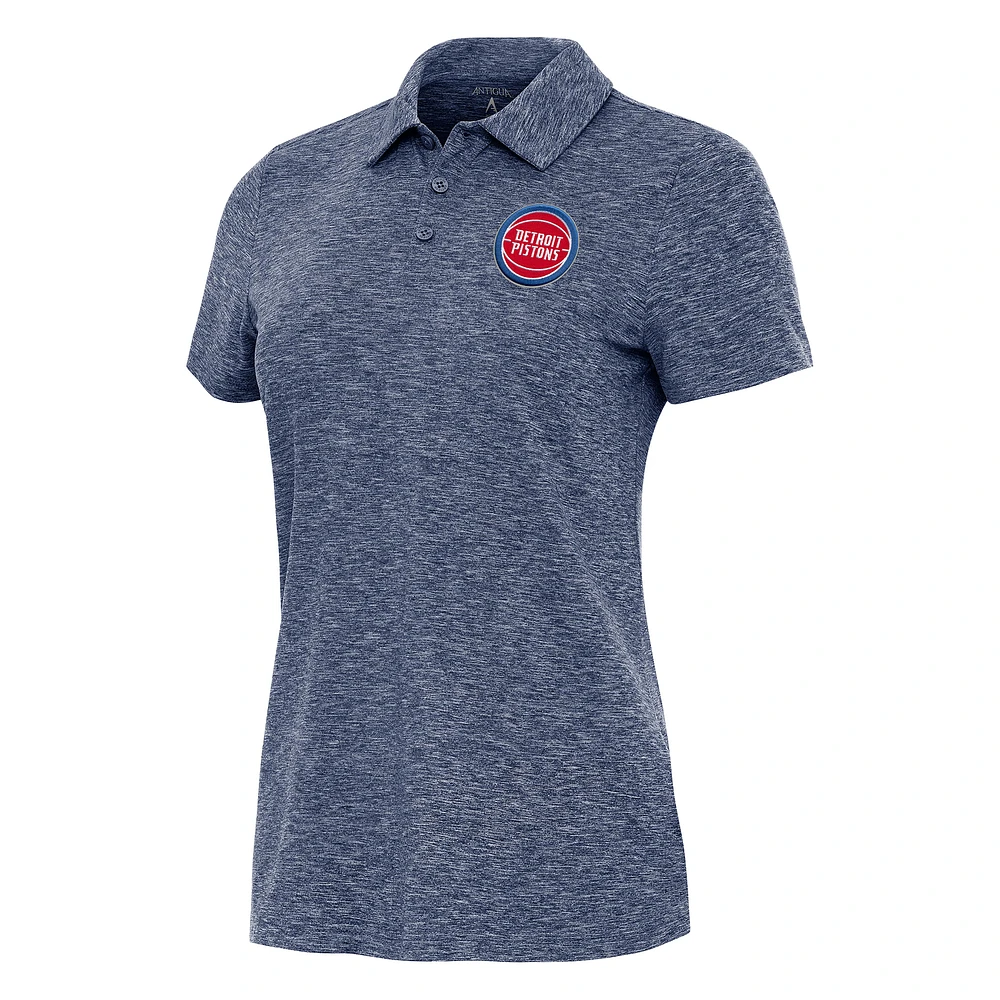 Women's Antigua Heather Navy Detroit Pistons Matter Polo