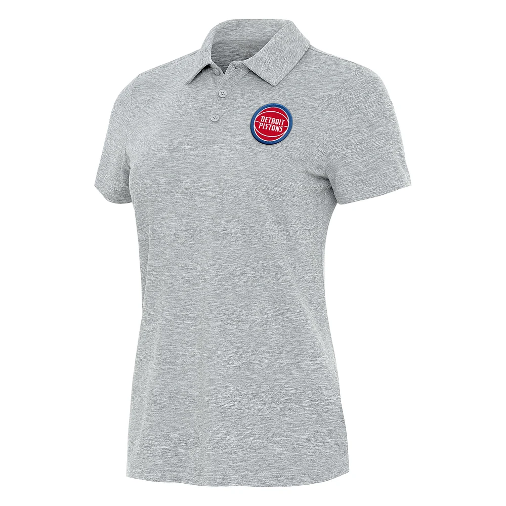 Women's Antigua Heather Detroit Pistons Matter Polo