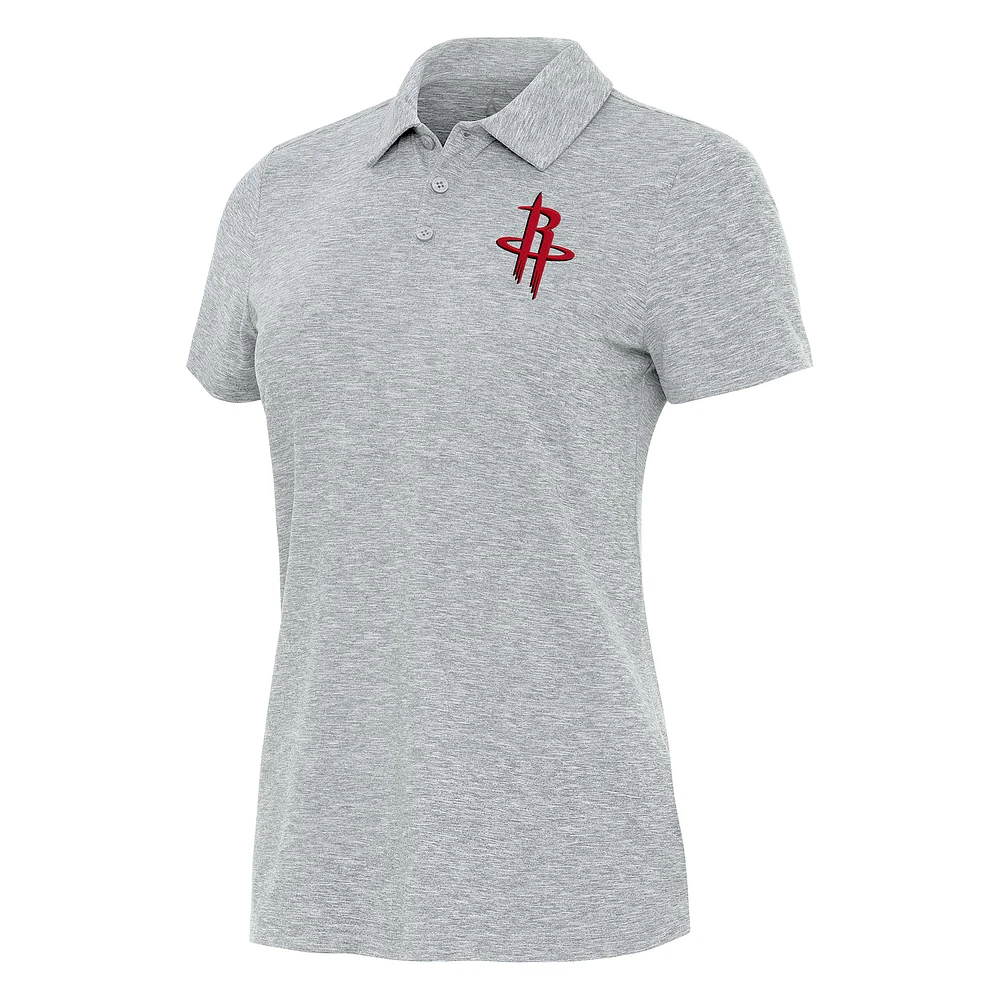 Women's Antigua Heather Gray Houston Rockets Matter Polo