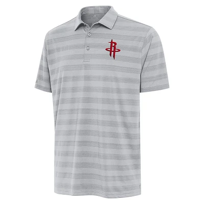 Men's Antigua Gray Houston Rockets Tunnel Polo