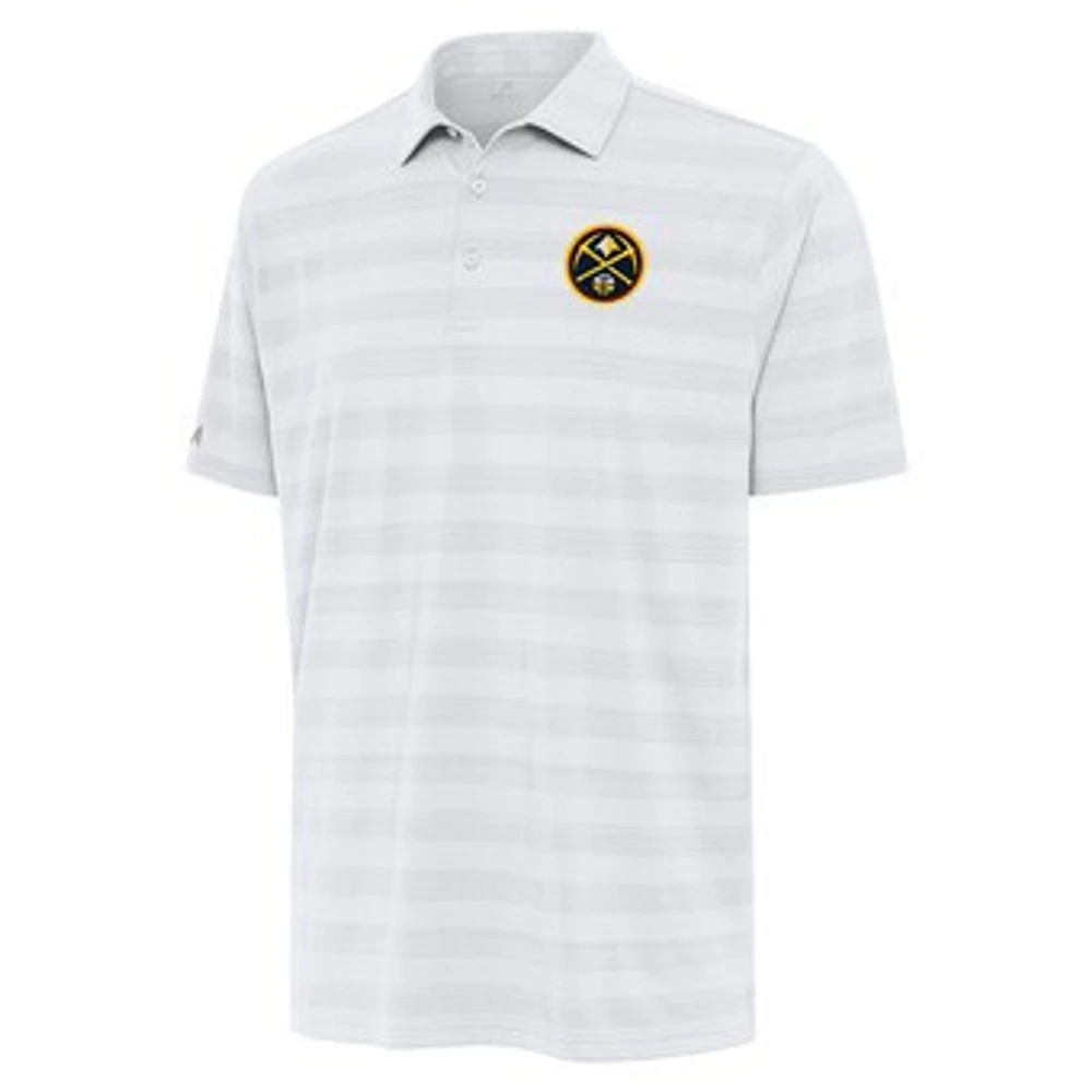 Men's Antigua White Denver Nuggets Tunnel Polo