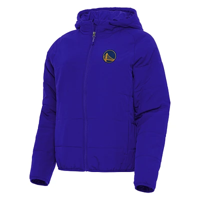 Women's Antigua Royal Golden State Warriors Universe Full-Zip Puffer Jacket
