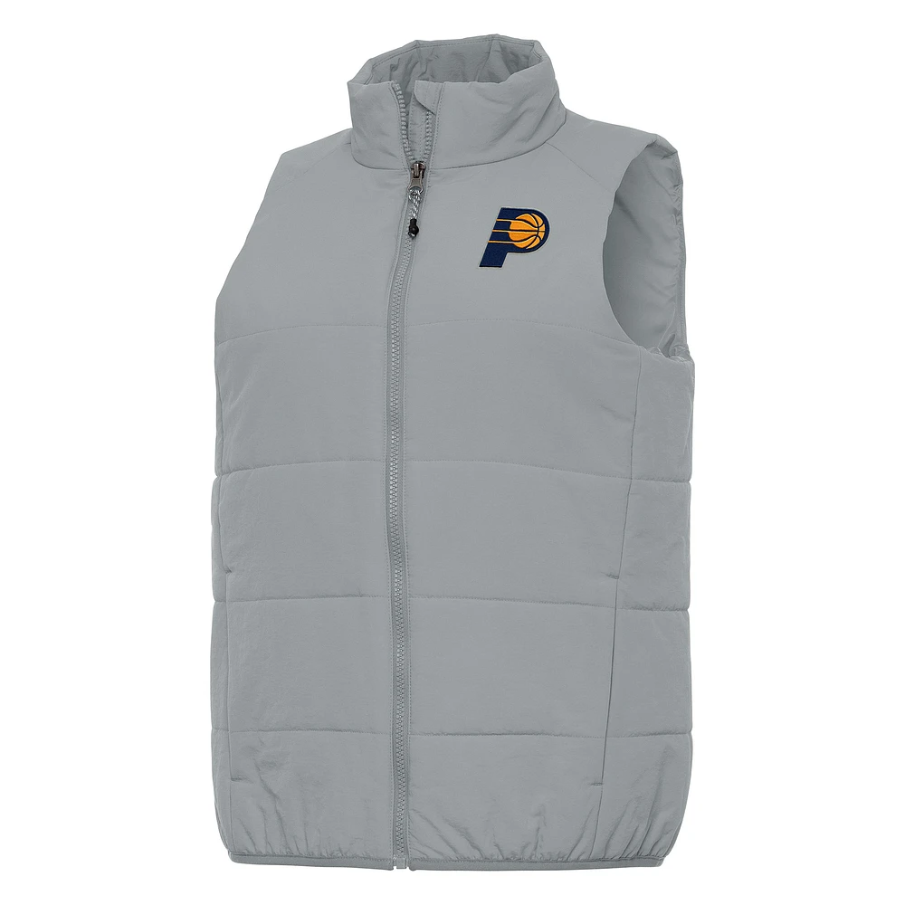 Women's Antigua Gray Indiana Pacers Experience Full-Zip Vest