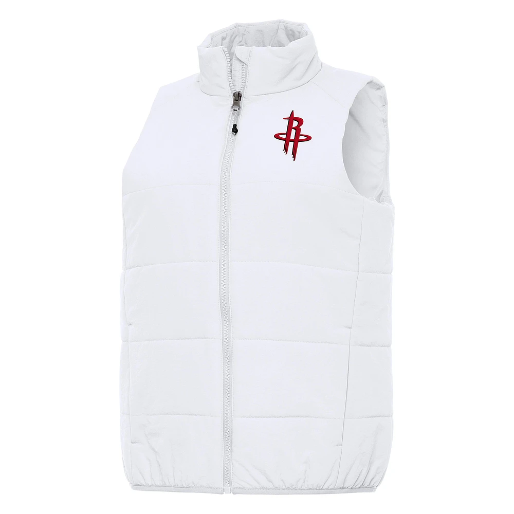 Women's Antigua White Houston Rockets Experience Full-Zip Vest