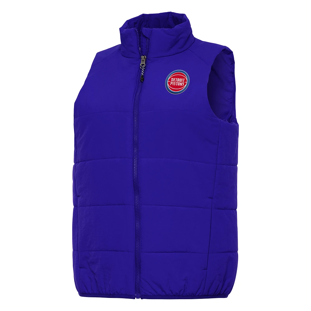 Women's Antigua Blue Detroit Pistons Experience Full-Zip Vest