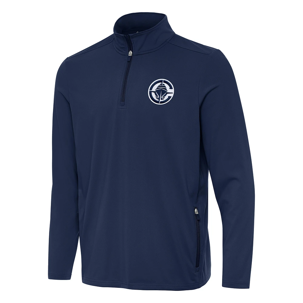 Men's Antigua Navy LA Clippers Perilous Quarter-Zip Sweatshirt
