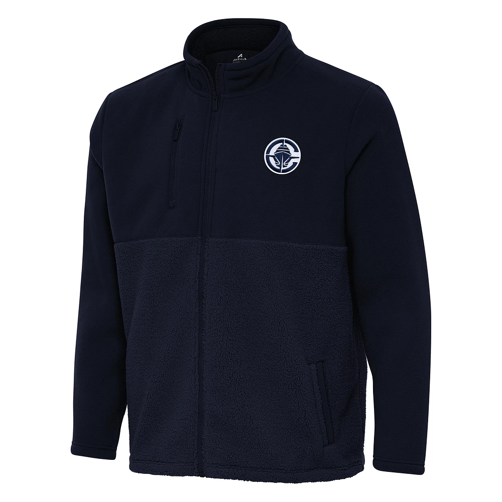 Men's Antigua Navy LA Clippers Daily Fused Full-Zip Jacket