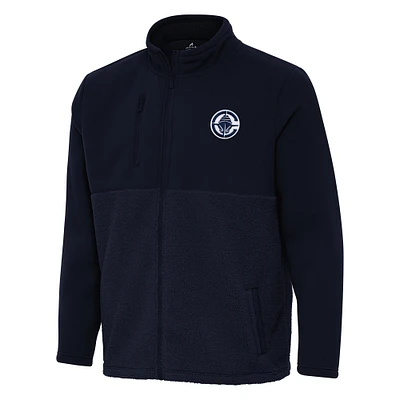 Men's Antigua Navy LA Clippers Daily Fused Full-Zip Jacket