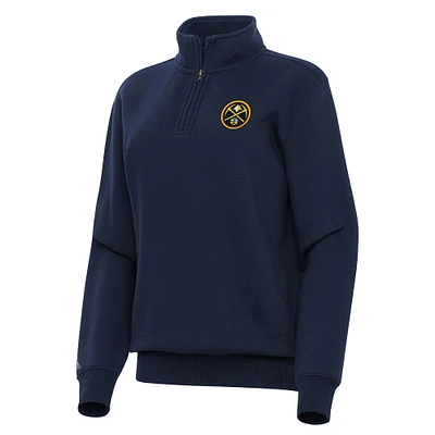 Women's Antigua Navy Denver Nuggets Victory Quarter-Zip Sweatshirt