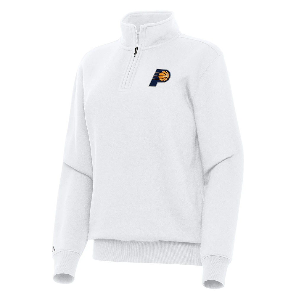 Women's Antigua White Indiana Pacers Victory Quarter-Zip Sweatshirt