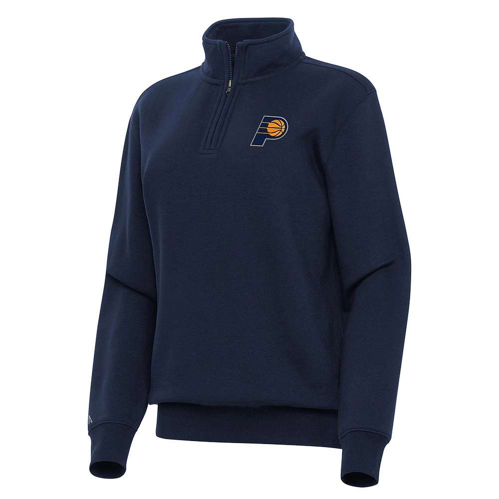 Women's Antigua Navy Indiana Pacers Victory Quarter-Zip Sweatshirt