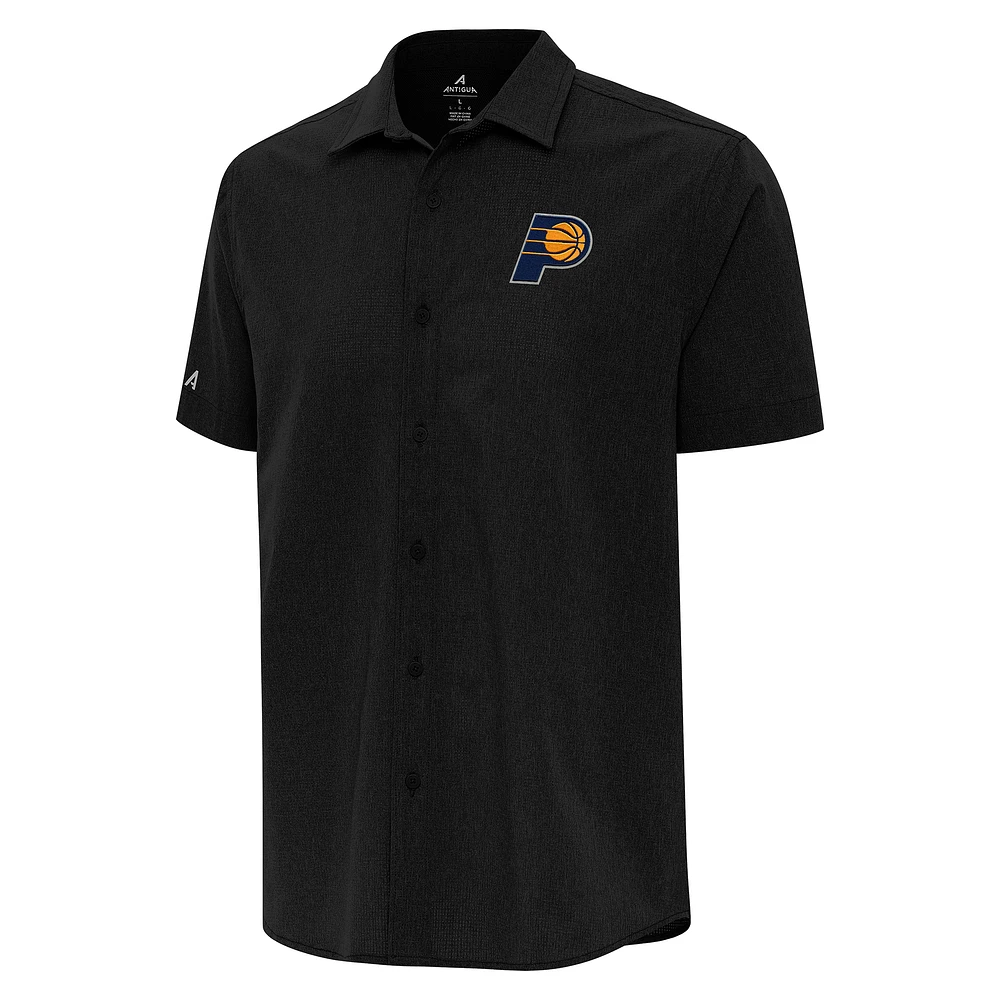Men's Antigua Indiana Pacers Activate Woven Short Sleeve Button-Up Shirt