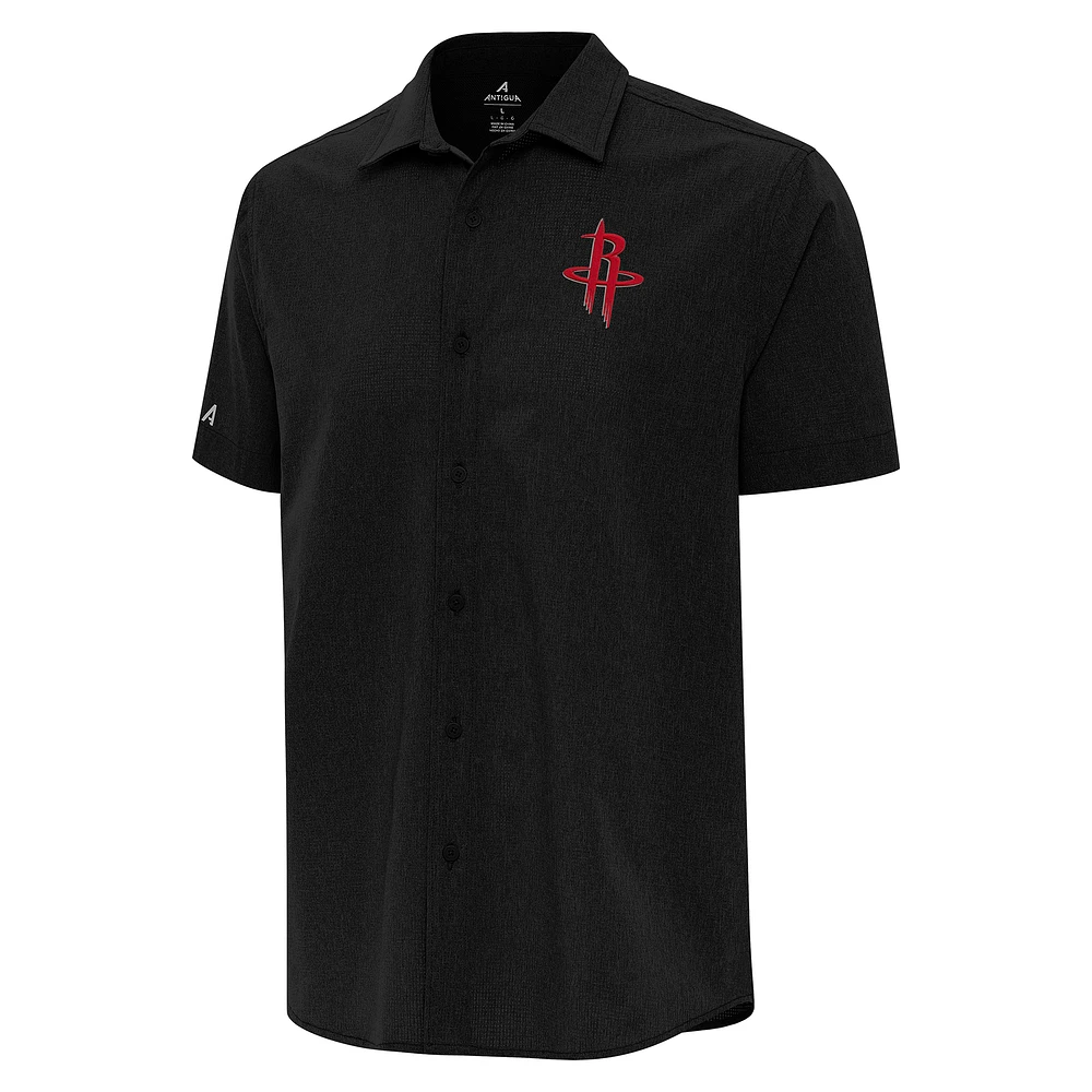 Men's Antigua Houston Rockets Activate Woven Short Sleeve Button-Up Shirt