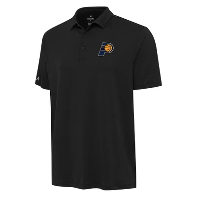 Men's Antigua Black Indiana Pacers Reprocess Polo
