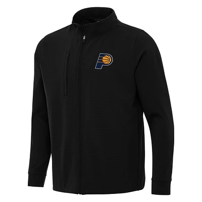 Men's Antigua Black Indiana Pacers Regard Full-Zip Jacket