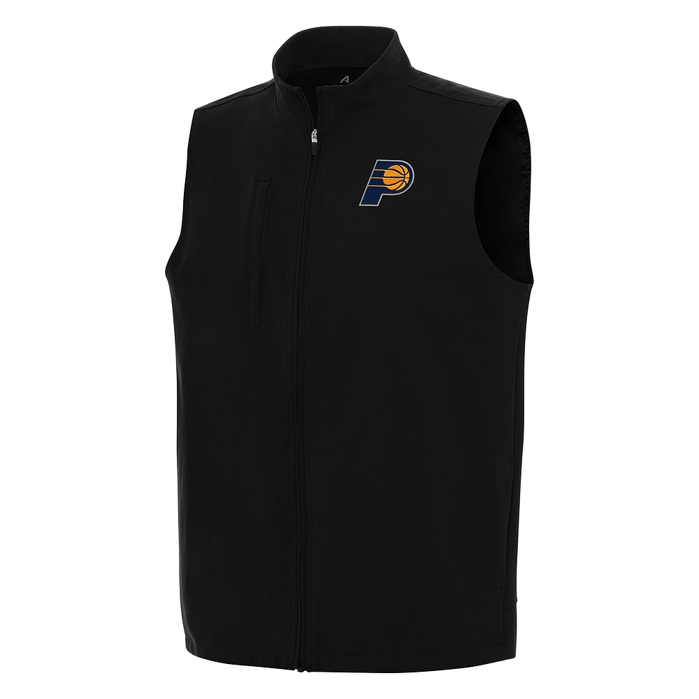 Men's Antigua Black Indiana Pacers Regard Full-Zip Vest