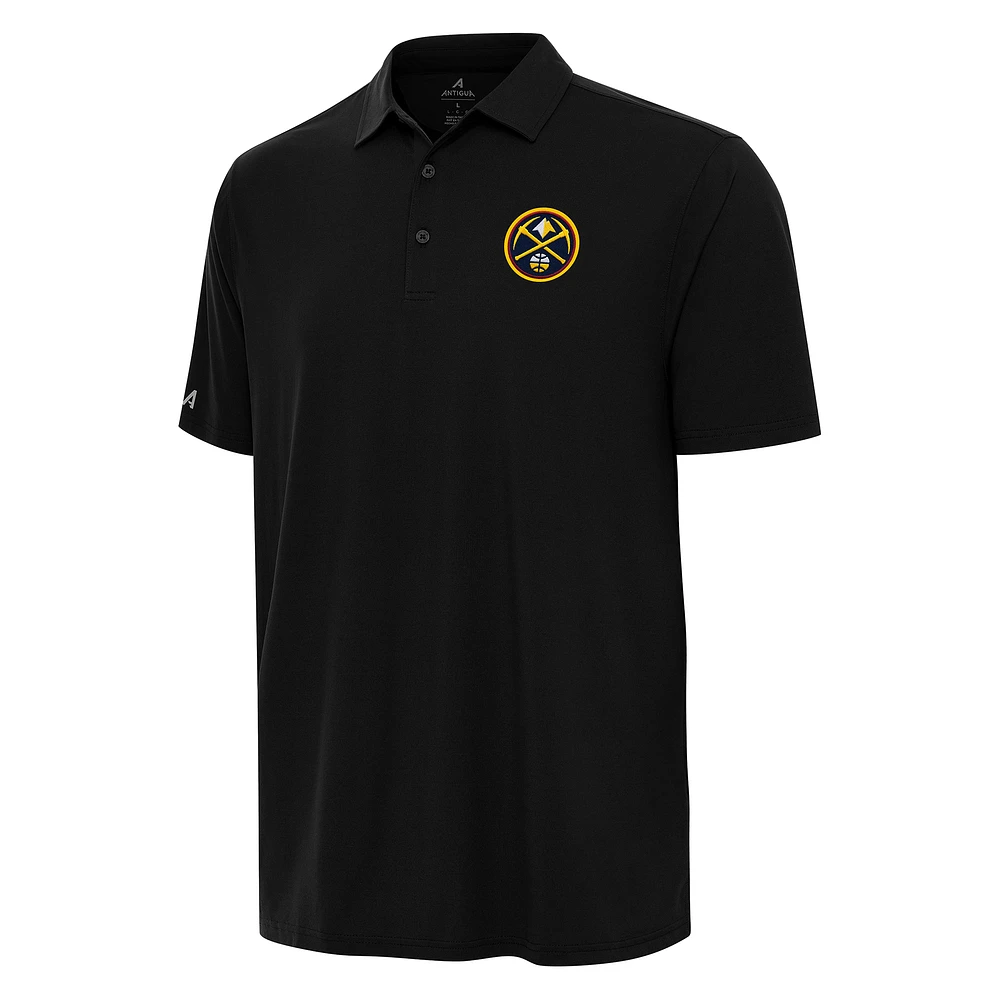 Men's Antigua Black Denver Nuggets Era Polo
