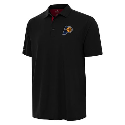 Men's Antigua Black/Red Indiana Pacers Era Polo