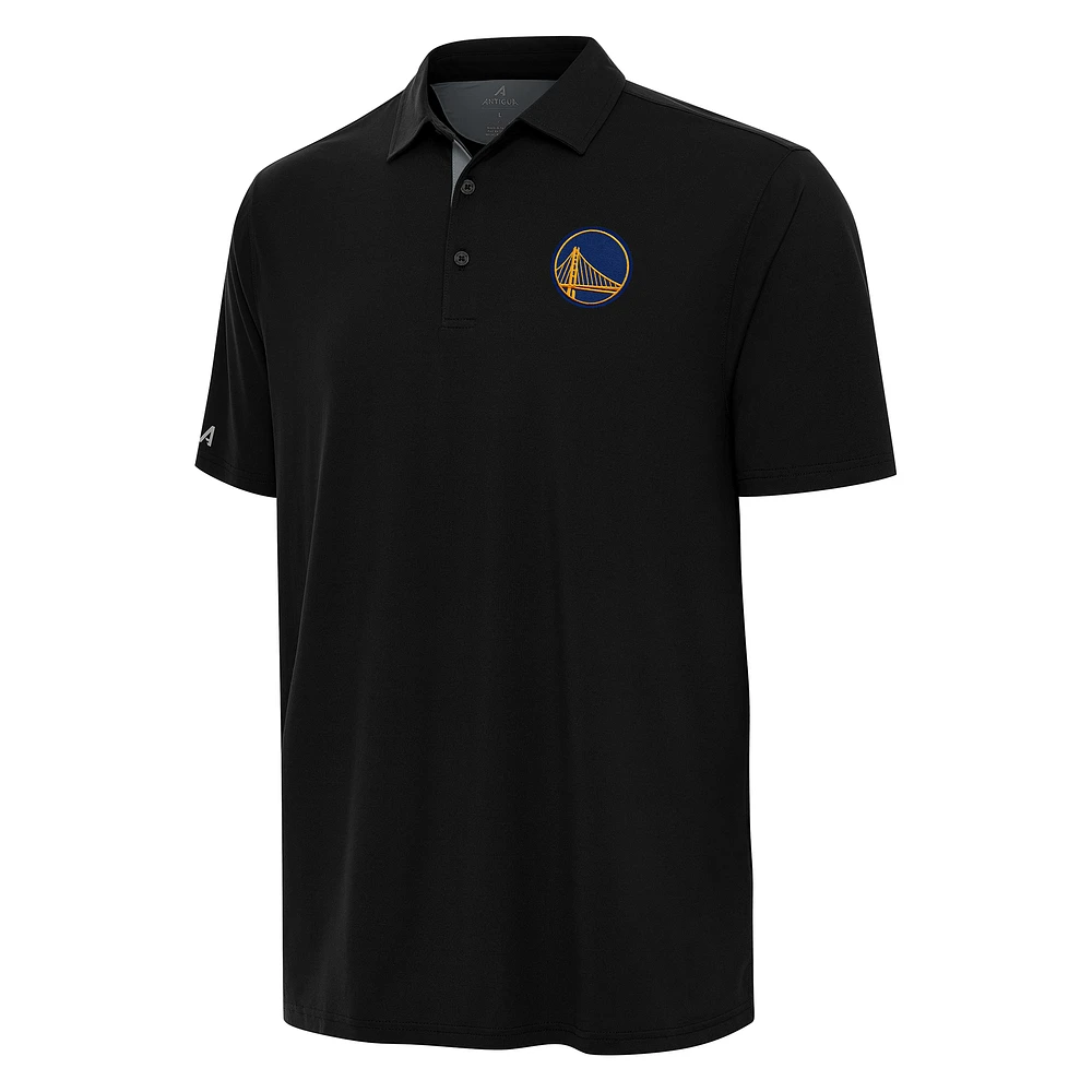 Men's Antigua Black/Gray Golden State Warriors Era Polo