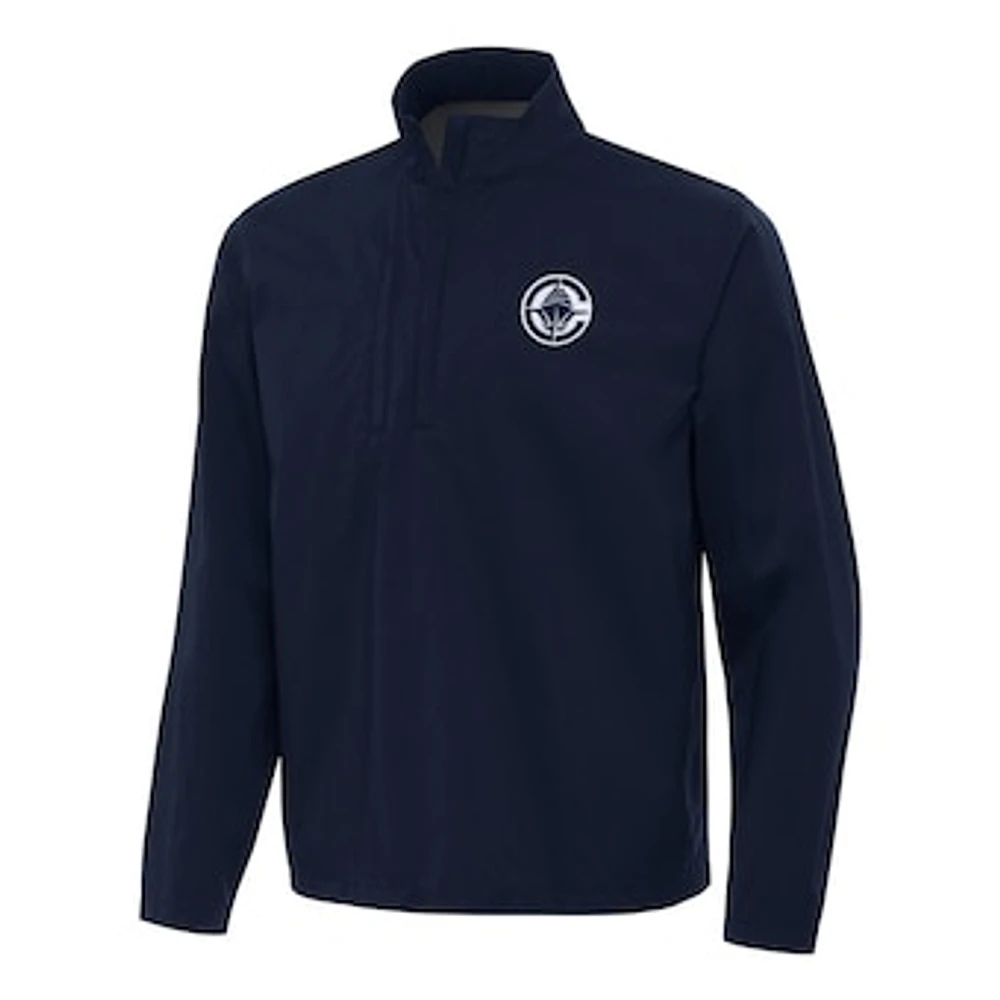 Men's Antigua Navy LA Clippers Brisk Quarter-Zip Windbreaker