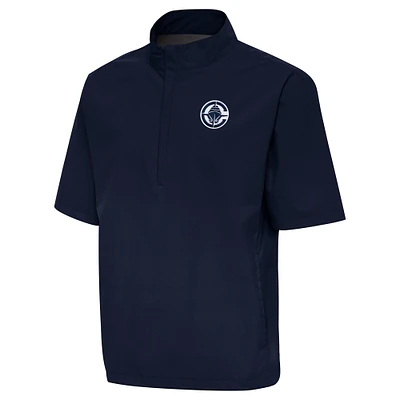 Men's Antigua  Navy LA Clippers Brisk Quarter-Zip Windbreaker