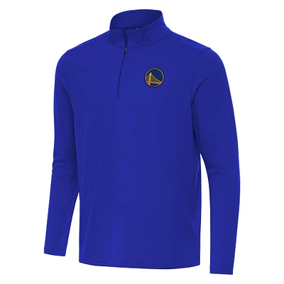 Men's Antigua Royal Golden State Warriors Intent Quarter-Zip Top