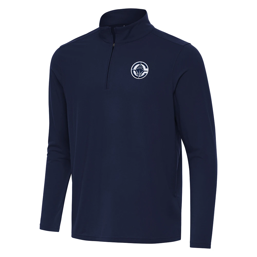Men's Antigua Navy LA Clippers Intent Quarter-Zip Top