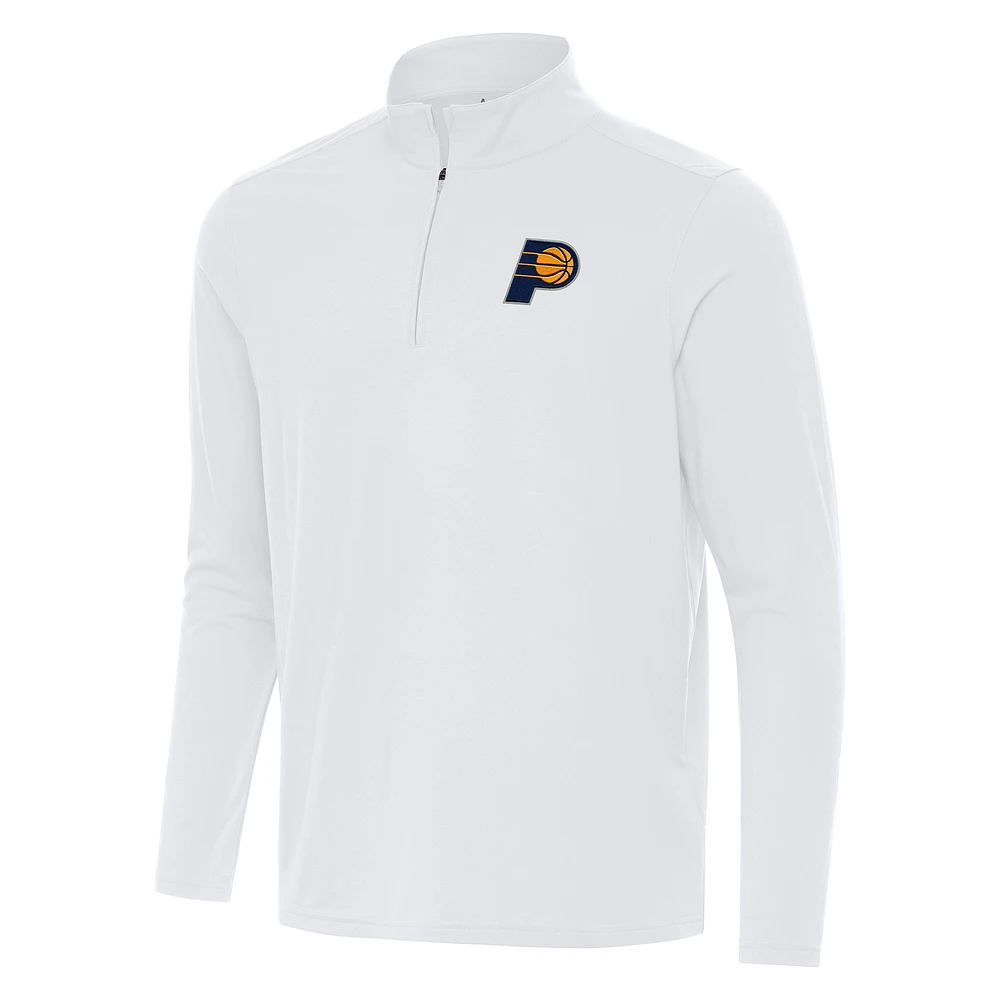 Men's Antigua White Indiana Pacers Intent Quarter-Zip Top