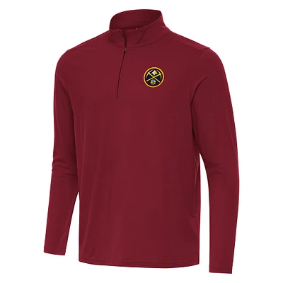 Men's Antigua Cardinal Denver Nuggets Intent Quarter-Zip Top